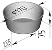 хлебопекарная форма круглая 1 ДМз 170 х 135 х 75 мм