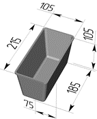 форма для хлеба 10 (215 х 105 х 105 мм) хлебопекарная форма 10 (215 х 105 х 105 мм)