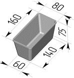 форма для хлеба 12 (160 х 80 х75 мм) хлебопекарная форма 12 (160 х 80 х75 мм)