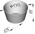хлебопекарная форма круглая 17 А 170 х 125 х 95 мм