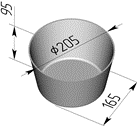 хлебопекарная форма 17 круглая 205 х 165 х 95 мм