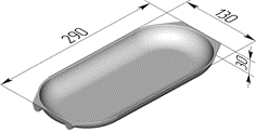 хлебопекарная форма батонница 290 х 130 х 30 мм