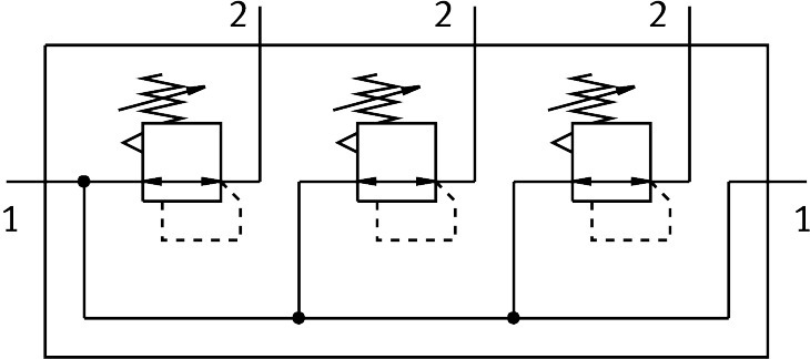 Pressure regulating valve manifold LRB-3/8-D-O-K3-MINI – фото