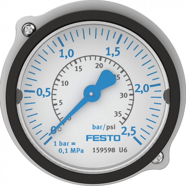 Flanged pressure gauge FMA-50-2,5-1/4-EN – фото