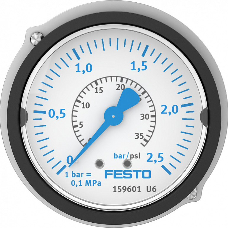 Flanged pressure gauge FMA-63-2,5-1/4-EN – фото