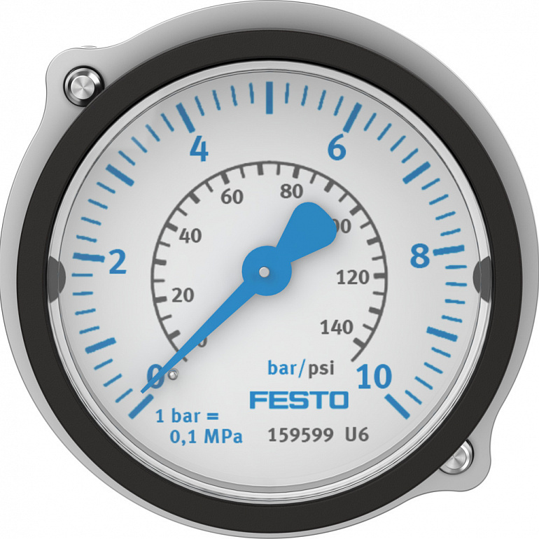 Flanged pressure gauge FMA-50-10-1/4-EN – фото